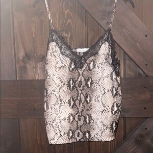 Lush Black and Cream Snake Print Cami